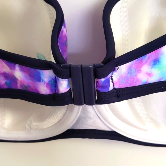 Panache underwire, bra size bikini top. Multi color tie dye print. Multiple size - Picture 3 of 6